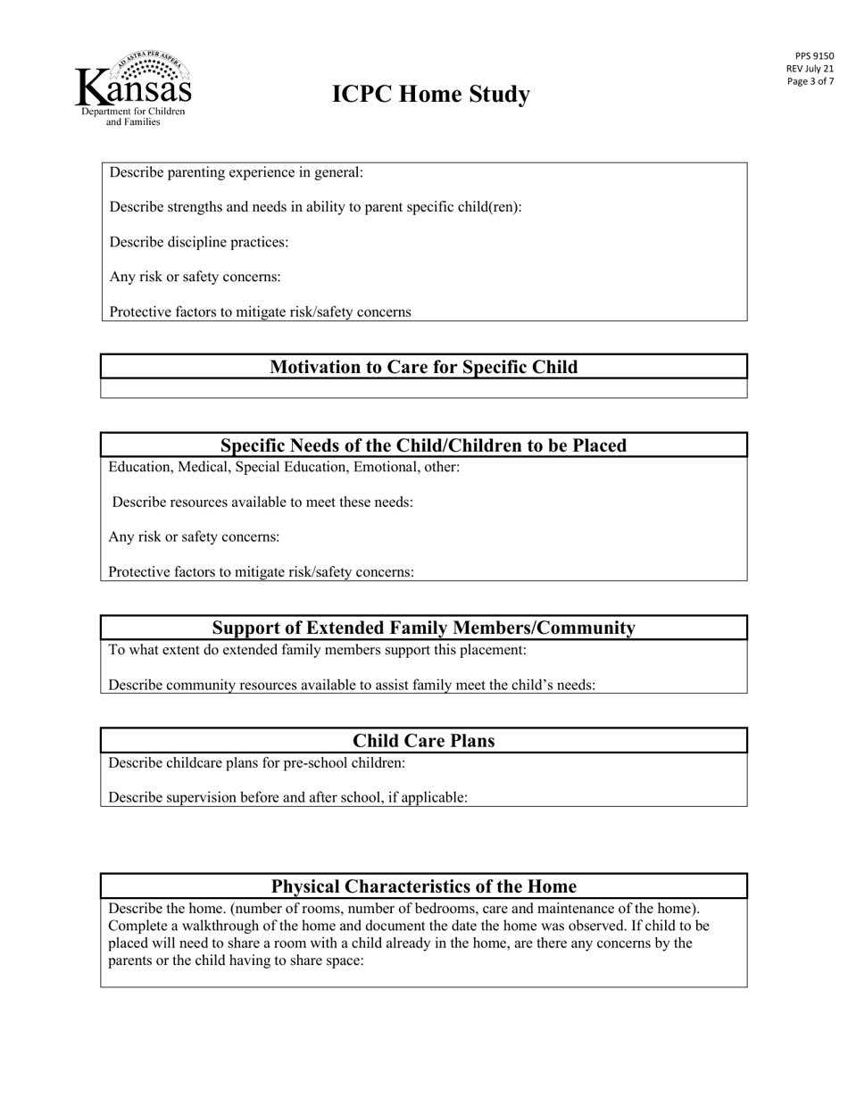 Form PPS9150 Icpc Home Study - Kansas, Page 3