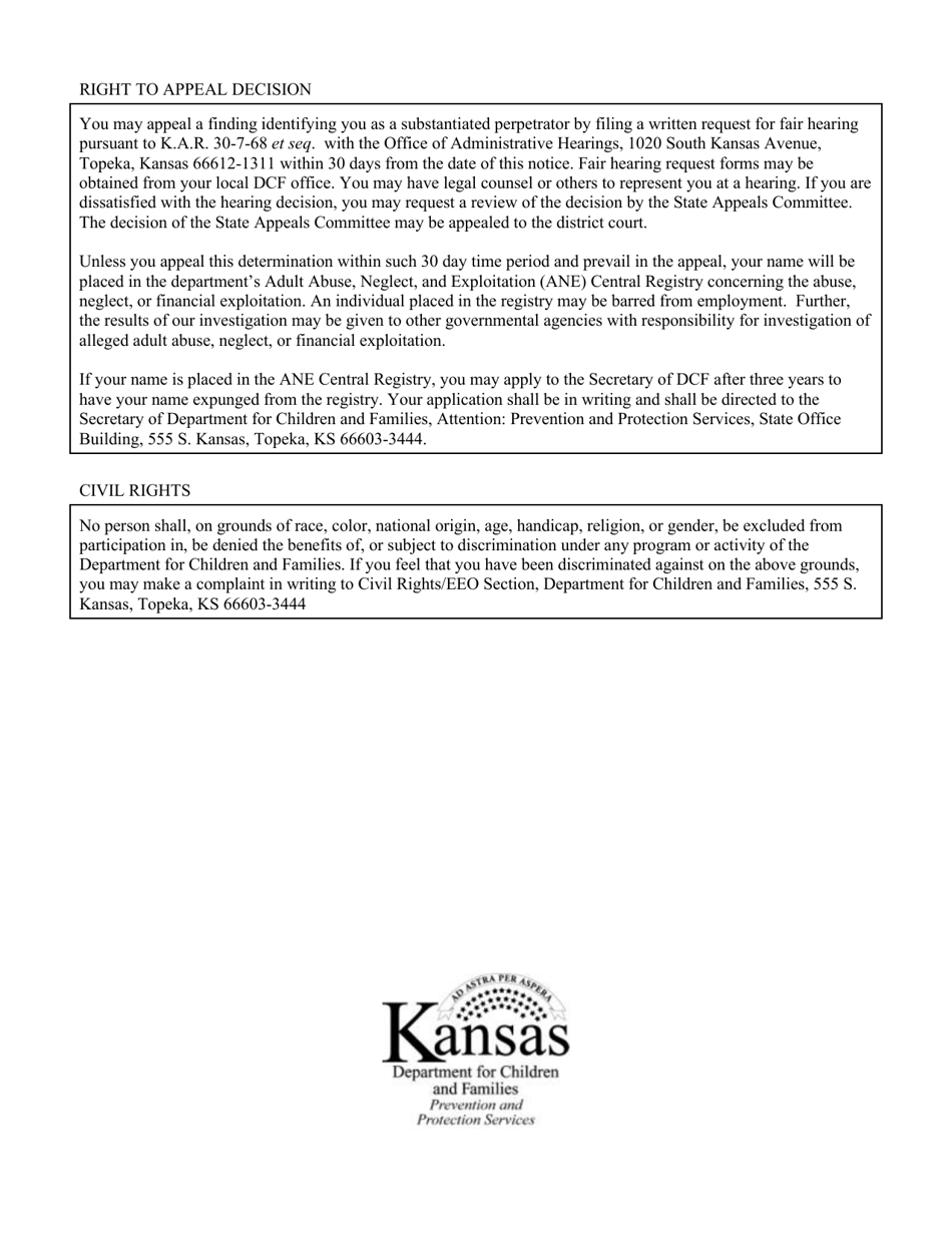 Form PPS10315 Notice of Termination of Corrective Action - Kansas, Page 2