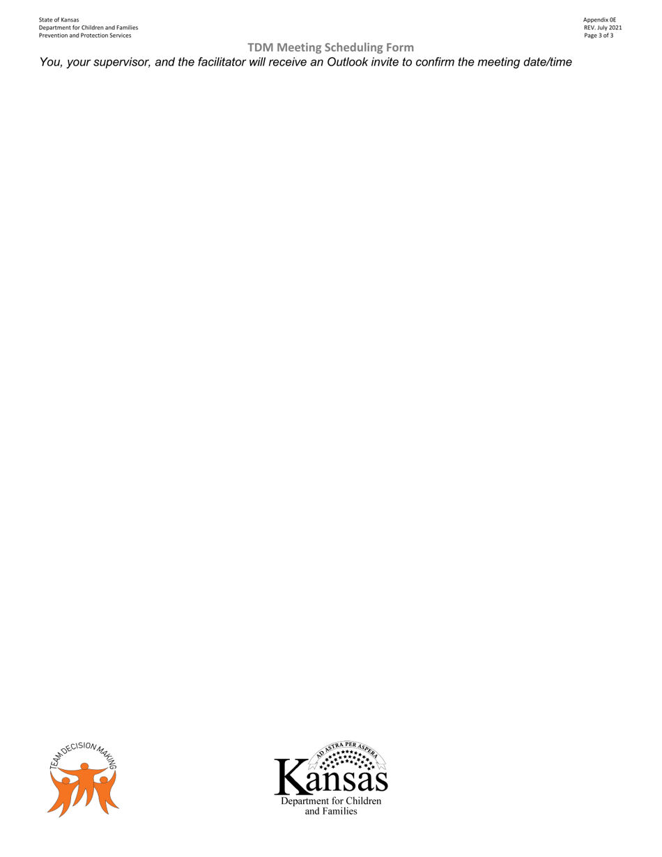 Appendix 0E Tdm Meeting Scheduling Form - Kansas, Page 3