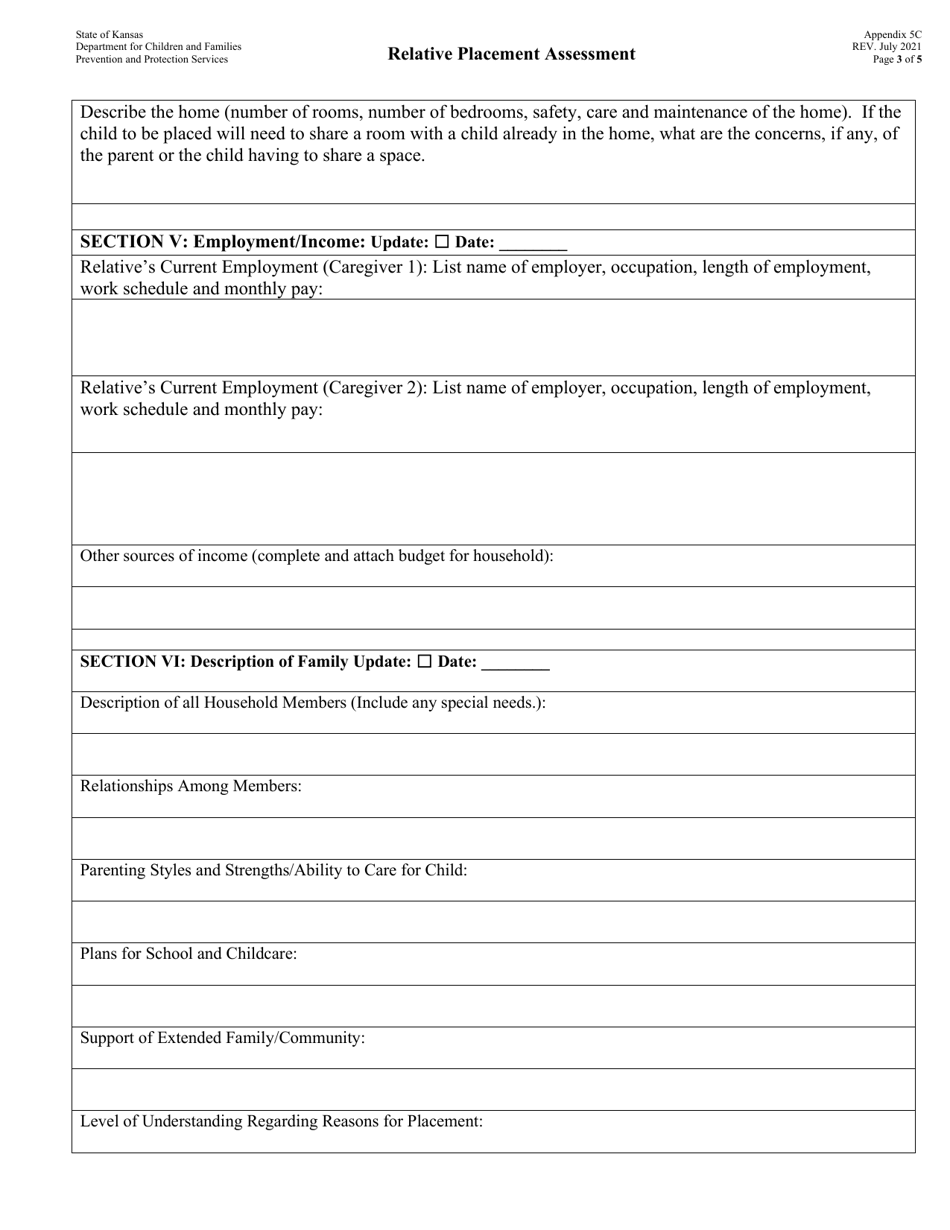Appendix 5C Relative Placement Assessment - Kansas, Page 3