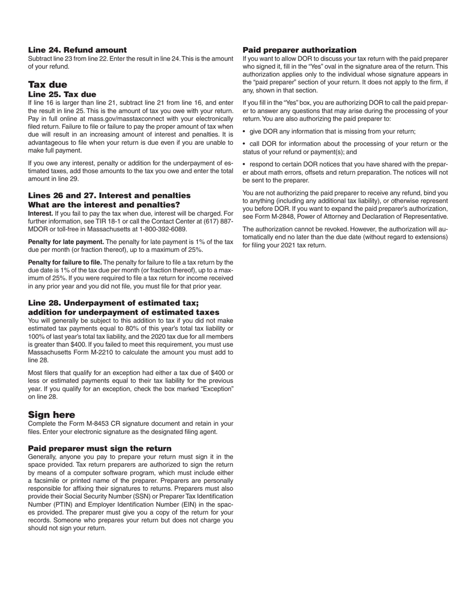 Form MA NRCR Nonresident Composite Return - Massachusetts, Page 4