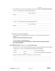 Form CC-DR-004 Complaint for Custody - Maryland, Page 3
