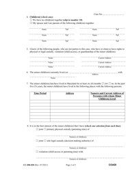 Form CC-DR-020 Complaint for Absolute Divorce - Maryland, Page 2