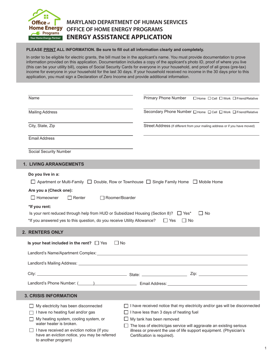 Maryland Energy Assistance Application Fill Out Sign Online And Download Pdf Templateroller 0574
