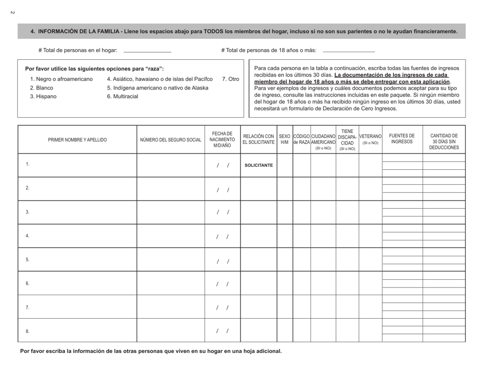 Solicitud De Asistencia De Energia - Maryland (Spanish), Page 4