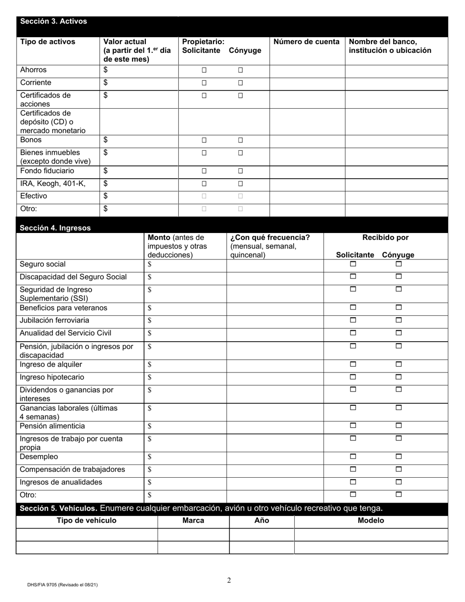 Formulario DHS / FIA9705 Solicitud Por Correo Para Los Programas De Beneficiario Cualificado De Medicare (Qmb) Y Beneficiario De Medicare Con Ingreso Bajo Especificado (Slmb) - Maryland (Spanish), Page 4