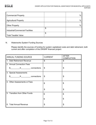 Form EQP3525 Drinking Water State Revolving Fund (Dwsrf) Application for Financial Assistance for Municipal Applicants - Michigan, Page 10