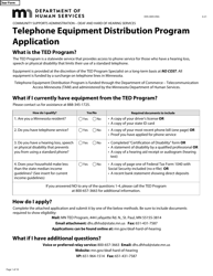 Document preview: Form DHS-4005-ENG Telephone Equipment Distribution Program Application - Minnesota