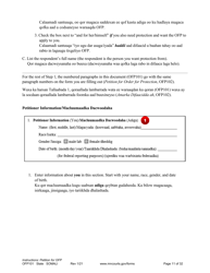 Form OFP101 Instructions - Asking for an Order for Protection (Ofp) - Minnesota (English/Somali), Page 11