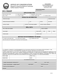 Document preview: Form UIC-2 MASIP Request to Amend the Maximum Authorized Surface Injection Pressure - Louisiana