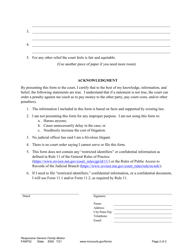 Form FAM702 Responsive Notice of Motion and Motion (Family Court) - Minnesota, Page 2
