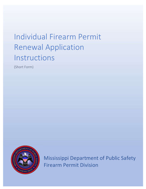 Instructions for Form IFP-APP-02 Renewal of Ms Concealed/Enhanced Carry Firearm Permit - Mississippi