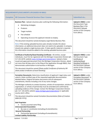 Mi Consumer Financial Services Class I License New Application Checklist (Company) - Michigan, Page 7