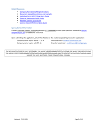 Mi Consumer Financial Services Class II License New Application Checklist (Company) - Michigan, Page 2