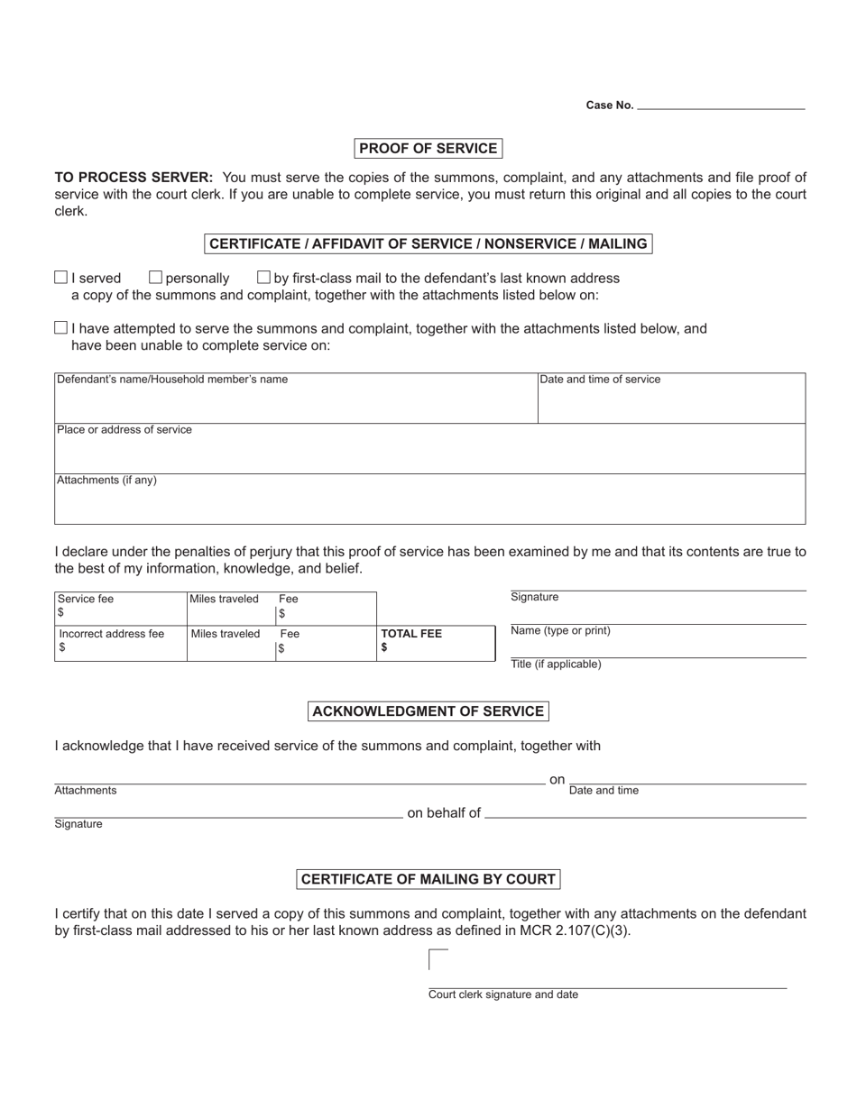 Form DC255S Complaint Misdemeanor - Michigan, Page 3
