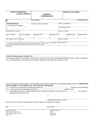 Form DC255W Complaint Misdemeanor - Michigan, Page 2