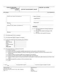 Document preview: Form FOC6 Support Enforcement Order - Michigan