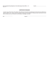 Form FOC30A Order Vacating/Confirming Registration of Out-of-State Support Order (Uifsa) - Michigan, Page 2
