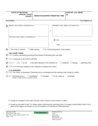 Form FOC67 &quot;Order Regarding Parenting Time&quot; - Michigan