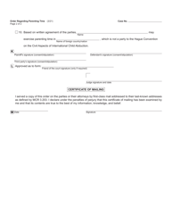 Form FOC67 Order Regarding Parenting Time - Michigan, Page 2