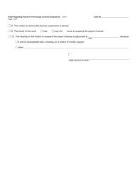 Form FOC82 Order Regarding Payment of Arrearage (License Suspension) - Michigan, Page 2