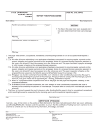 Form FOC81 &quot;Motion to Suspend License&quot; - Michigan