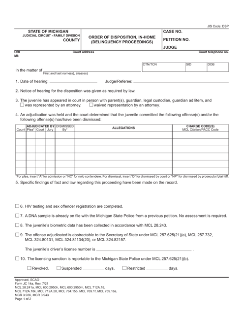 Form JC14A  Printable Pdf