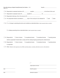 Form FOC58 Order After Hearing on Alleged Custody/Parenting Time Violation - Michigan, Page 2