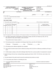 Form JC72 &quot;Judgment of Sentence Commitment to Department of Corrections (Designated Case)&quot; - Michigan