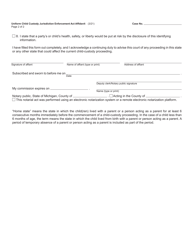 Form MC416 Uniform Child Custody Jurisdiction Enforcement Act Affidavit - Michigan, Page 2