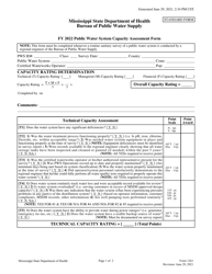 Form 1261 Capacity Assessment/Inspection Form for Community Water Systems - Mississippi