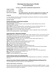 Form 1252 Clinical Specimen Submission Requisition - Mississippi, Page 2