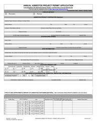 Form MTACP03 Annual Asbestos Project Permit Application - Montana