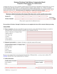 PTRCB Form 5 Designation of Representative (For Reimbursement) - Montana