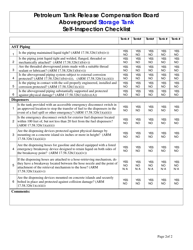 Aboveground Storage Tank Self-inspection Checklist - Montana, Page 2