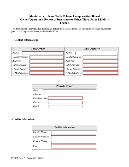 PTRCB Form 7  Printable Pdf