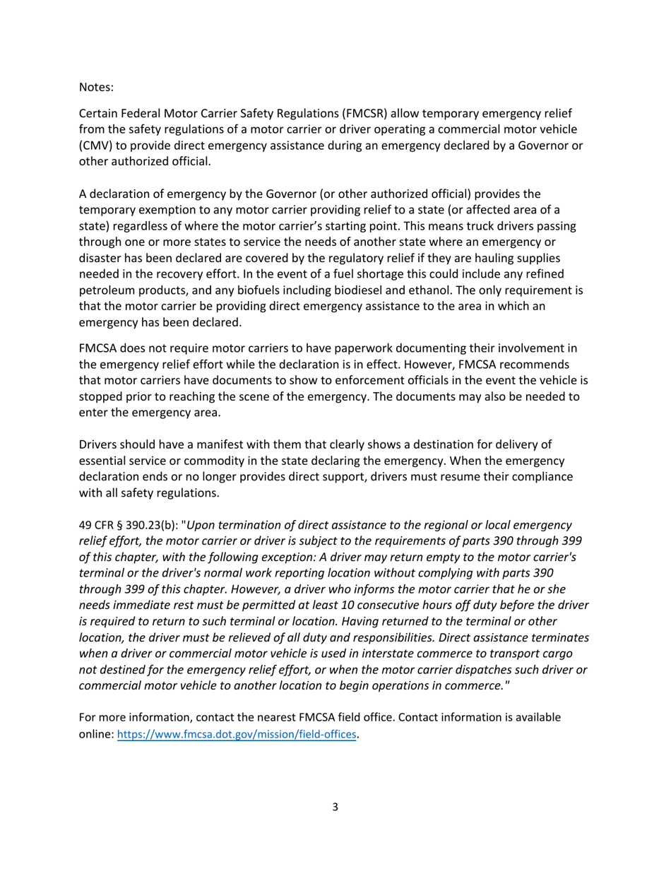 Driver Safety Regulation Waiver Request Form - Montana, Page 3