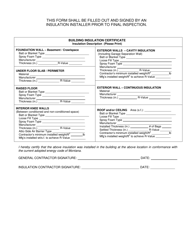 Building Thermal Envelope Insulation Certificate - Montana, Page 2