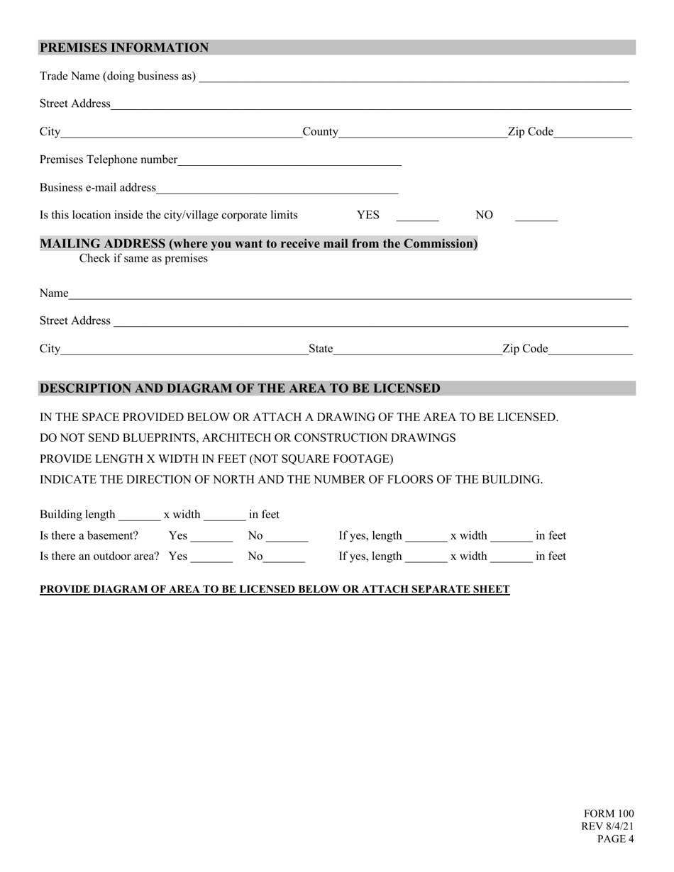 Form 100 Application for Liquor License - Retail - Nebraska, Page 4