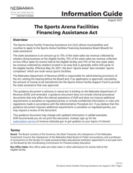 Nebraska Sports Arena Facilities Financing Assistance Application Checklist - Nebraska