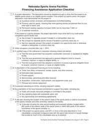 Nebraska Sports Arena Facilities Financing Assistance Application Checklist - Nebraska, Page 6