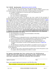 Livestock Movement Permit Application - Nevada, Page 2