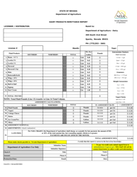 Form DC-2 &quot;Dairy Products Remittance Report&quot; - Nevada