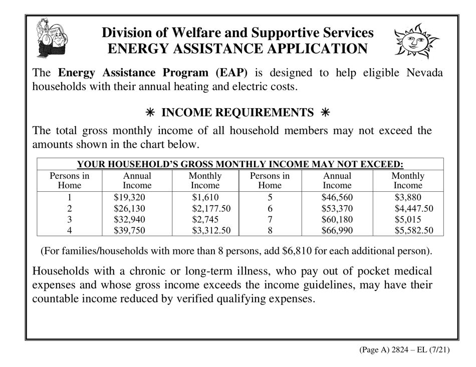 Form 2824-EL LP Energy Assistance Application - Large Print - Nevada, Page 4