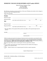 Domestic Change of Registered Agent and/or Office - Nebraska
