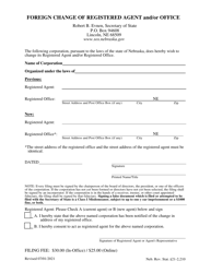 Foreign Change of Registered Agent and/or Office - Nebraska