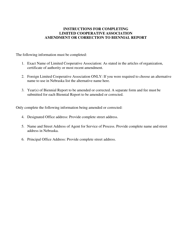 Amendment or Correction to Limited Cooperative Association Biennial Report - Nebraska, Page 2