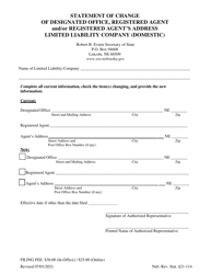 Document preview: Statement of Change of Designated Office, Registered Agent and/or Registered Agent's Address - Limited Liability Company (Domestic) - Nebraska
