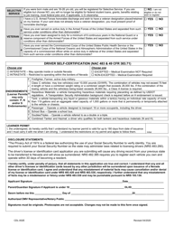 Form CDL-002 Application for Commercial Driving Privileges - Nevada, Page 2