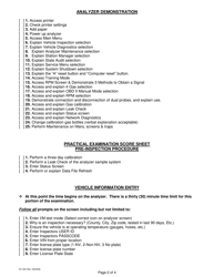 Form EC-030 Analyzer Demonstration and Emission Inspection Practical Examination Training Checklist - Nevada, Page 2